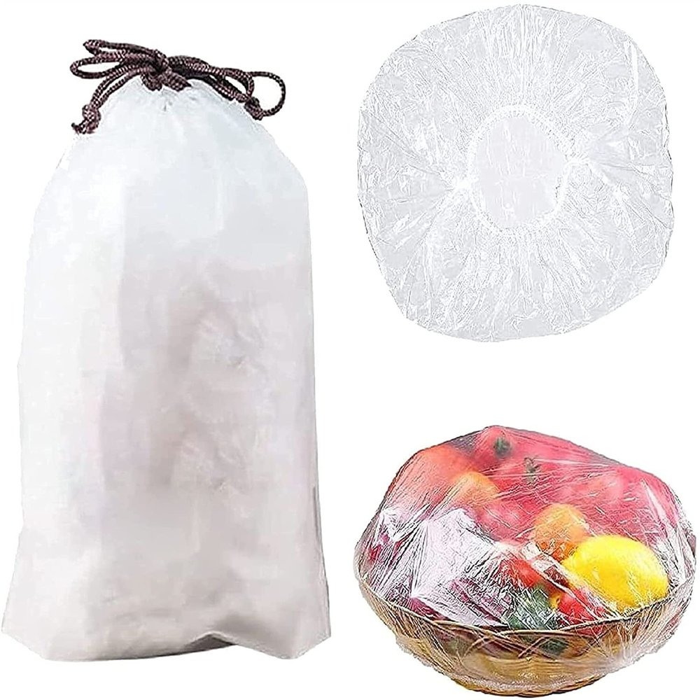 WaLKFb 100/200/300 Pcs Fresh Storage Bags, Plastic Seal Bags Food Cover, Reusable Elastic Covers For Food Storage Grill (Color : 300 PCS)