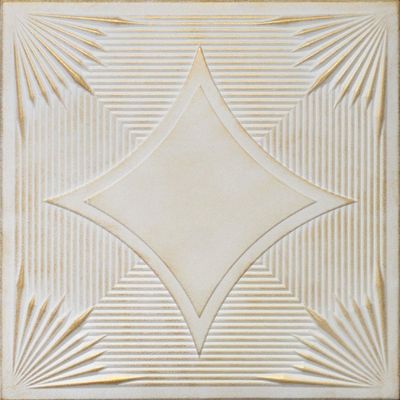 20x20 Glue-Up Foam Ceiling Tile, Washed Gold (White Satin Base), Pre-Painted (R14, Pack of 8 (~21 sq.ft./Pack))