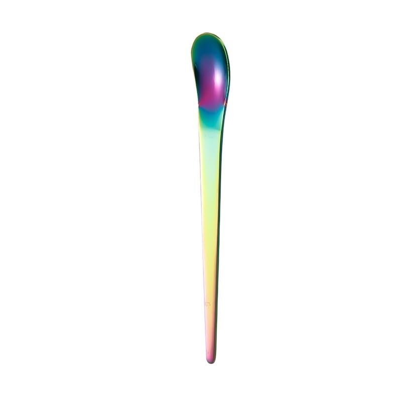 HIDEERPPY Silverware Set, 1/4/6/8 Pieces Creative Small Spoons, Short Handle Stainless Steel Coffee Spoons, Small Spoons, Dessert Ice Cream Spoons, Flatware Set (Color : Rainbow, Size : 6Pcs)