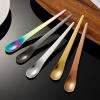 HIDEERPPY Silverware Set, 1/4/6/8 Pieces Creative Small Spoons, Short Handle Stainless Steel Coffee Spoons, Small Spoons, Dessert Ice Cream Spoons, Flatware Set (Color : Rainbow, Size : 6Pcs) view 3