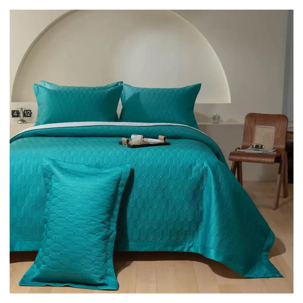 ADOVZ 1000TC Egyptian Cotton Solid Color Quilt Set 3Pcs Quilted Bedspread Coverlet Mattress Cover 245 * 270cm Bed Sheet with Pillowcases,Bed Sheets