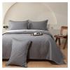 ADOVZ 1000TC Egyptian Cotton Solid Color Quilt Set 3Pcs Quilted Bedspread Coverlet Mattress Cover 245 * 270cm Bed Sheet with Pillowcases,Bed Sheets view 2