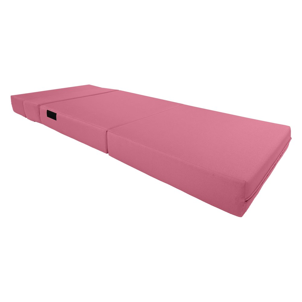D&D Futon Furniture Lounger Folding Foam Mattresses, Portable Studio Guest Sleeper Chair Beds, Pink 6 x 32 x 80
