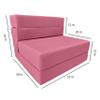 D&D Futon Furniture Lounger Folding Foam Mattresses, Portable Studio Guest Sleeper Chair Beds, Pink 6 x 32 x 80 view 2