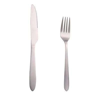 GOODJAYVEN Silverware Flatware Set, 2/8/12/16 Pieces Stainless Steel Household Steak Cutlery Household Hotel Steak Cutlery Stainless Steel Cutlery Two-piece Set (Color : Silver, Size : 4Set-8Pcs)