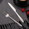 GOODJAYVEN Silverware Flatware Set, 2/8/12/16 Pieces Stainless Steel Household Steak Cutlery Household Hotel Steak Cutlery Stainless Steel Cutlery Two-piece Set (Color : Silver, Size : 4Set-8Pcs) view 4