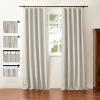 TWOPAGES Linen Cotton Curtains Blackout Pleated Curtains (Hook Belt,Flat Hook,Back Tab,Rod Pocket) Top Drapes with for Bedroom Living Room, 52W x84L,1 Panel view 1