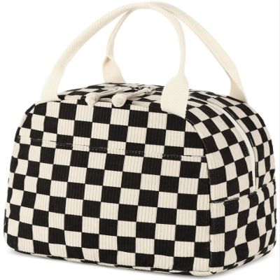 Bluboon Lunch Bag for Women Men Cute Corduroy Lunch Tote Bags Reusable Insulated Lunch Box Large Capacity Reusable Insulated Cooler for Work Picnic or Travel