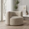 Acanva Luxury Modern Tight Curved Back Velvet Sofa, Minimalist Style Comfy Couch for Living Room Apartment Reception Space, Cream Single Chair view 3