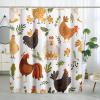 TPHIHPT Chicken Pattern Shower Curtain Cute Rooster Shower Curtain Cartoon Animals Shower Curtain Bathroom Decor Polyester Fabric-72" x 72" view 1