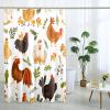 TPHIHPT Chicken Pattern Shower Curtain Cute Rooster Shower Curtain Cartoon Animals Shower Curtain Bathroom Decor Polyester Fabric-72" x 72" view 2