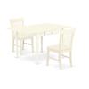 Ergode 3-Piece Dining Room Table Set - Wood Table, 2 Fancy Chairs - Linen White Finish - Solid Wood Back & Seat - Easy Assembly & Cleaning view 1
