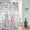 Easter Gnomes Shower Curtain Set with Hook 48" x 72",Washable Cloth Polyester Fabric Shower+Curtain,Waterproof Bath Curtains for Bathroom,Showers,Bathtubs Decor Eggs Woodgrain Herb Aesthetic Floral view 3