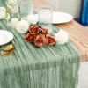 6 Pack Sage Green Cheesecloth Table Runner,10FT Gauze Boho Long Cheesecloth Table Runner 35x120inch Rustic Cheese Cloth Table Runner for Wedding Party Bridal Shower,Dinner Table Decorations view 2