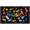ABCarpet Music Classroom Rug Carpet 7'5"x13' Music Room Rug Kids Room Guitar Carpet Non Slip Washable Soft Black Classroom Playmat for Elementary, Preschool, Nursery, Playroom view 1