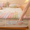OBONG Twin Fitted Sheet Only Soft Warmth Milk Velvet Bedding Sheets Full Colorfast Mattress Pad with Up to 25cm Deep Pocket All Around Elastic Wrinkle Fade (Color : #01, Size : Twin-90 * 200cm) view 2