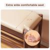 HotcoS Wooden Shoe Bench, 2-Tier Shoe Rack Shelf Organiser with Padded Cushion Seat, Entryway, Hallway Living Room Accent Furniture, 80cm view 3