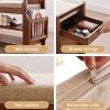 HotcoS Bamboo 2 Tiers Shoe Rack Shoe Bench with Seat Cushion, Hallway Shoe Storage Bench Organizer with Drawer view 3