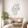 Abstract Woman Face Metal Wall Art, Woman Metal Wall Art, Minimalist Line Art Decor, Female Metal Wall Art, Metal Wall Art for Living Room Bathroom Bedroom, Love Gift (12"x24"|30x60cm, Black) view 2