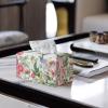Oamsistay Wildflower Rectangle Tissue Box Cover Modern PU Leather Rectangular Tissue Box Tissue Box Holder Waterproof Tissue Cover Decorative Tissue Box Organizer for Bathroom view 4