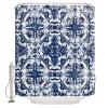 Blue Abstract Shower Curtain Set with Hook 36" x 78",Washable Cloth Polyester Fabric Shower+Curtain,Waterproof Bath Curtains for Bathroom,Showers,Bathtubs Decor Traditional Geometric Native Printing view 1
