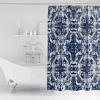 Blue Abstract Shower Curtain Set with Hook 36" x 78",Washable Cloth Polyester Fabric Shower+Curtain,Waterproof Bath Curtains for Bathroom,Showers,Bathtubs Decor Traditional Geometric Native Printing view 2