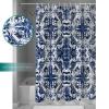 Blue Abstract Shower Curtain Set with Hook 36" x 78",Washable Cloth Polyester Fabric Shower+Curtain,Waterproof Bath Curtains for Bathroom,Showers,Bathtubs Decor Traditional Geometric Native Printing view 3