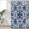 Blue Abstract Shower Curtain Set with Hook 36" x 78",Washable Cloth Polyester Fabric Shower+Curtain,Waterproof Bath Curtains for Bathroom,Showers,Bathtubs Decor Traditional Geometric Native Printing view 4