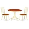 Buttermilk and Cherry Finish Dining Set - Sleek Design, Small Size, Comfortable Chairs - HLDA3-BMK-W view 1