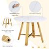 AISYKOD Modern Marble Round Dining Table & Upholstered High Back PU Leather Chairs - 42" Faux Marble Dining Room Set for Kitchen, Office, Cafe & Small Spaces view 3