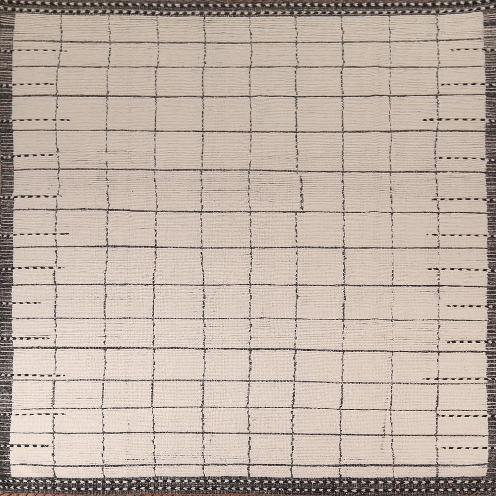 Rug Source Modern Collection 9x13 Moroccan Area Rug, Hand-Knotted/Hand-Woven Beige & Ivories Checkered/Abstract Rug, Oriental Wool Carpet for Bedroom, Living Room, and Dining Room