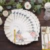 20 White 2 Ply Disposable Dinner Paper Napkins Peony Flower Print Gold Edge Party Events Reception Decorations Supplies view 4