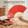 JOHOUSE 28 PCS Fabric Folding Hand Fans, 8.3 Inch Red Fabric Folding Fans view 3