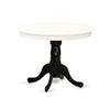 36" Round Dinette Table in Luxurious Linen White and Black - Cozy and Inviting Dining Area - Soft Rounded Bevel - Versatile and Stylish Kitchen Addition view 1
