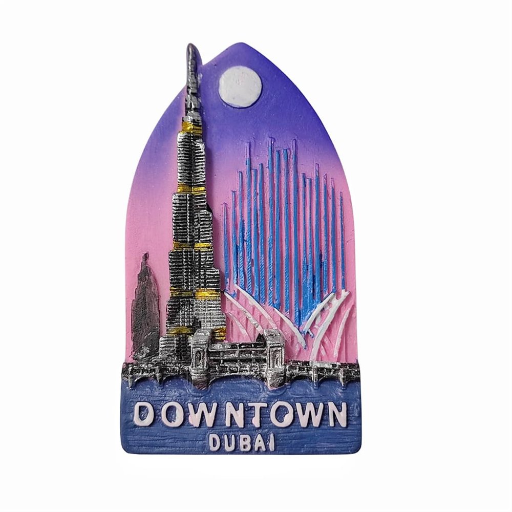 Dubai UAE 3D Downtown Fridge Magnet Souvenir Gift,Resin Handmade Dubai Refrigerator Magnet Home & Kitchen Decoration Collection
