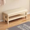 HotcoS Small Entryway Bench, Wooden Shoe Organiser Storage Storage with PU Leather Seat 2 Tire Small Shoe Rack Unit view 1