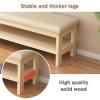 HotcoS Small Entryway Bench, Wooden Shoe Organiser Storage Storage with PU Leather Seat 2 Tire Small Shoe Rack Unit view 3