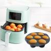 7 Cups Silicone Muffin Pan, Nonstick Silicone Cupcake Pan, Silicone Baking Cups for Making Muffin Cakes,Bread view 4