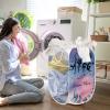 Starry Butterflies Rhythmic Gymnast Laundry Hamper, Foldable Pop-up Mesh Hamper Dirty Clothes Basket Collapsible for Storage With Durable Handles view 2