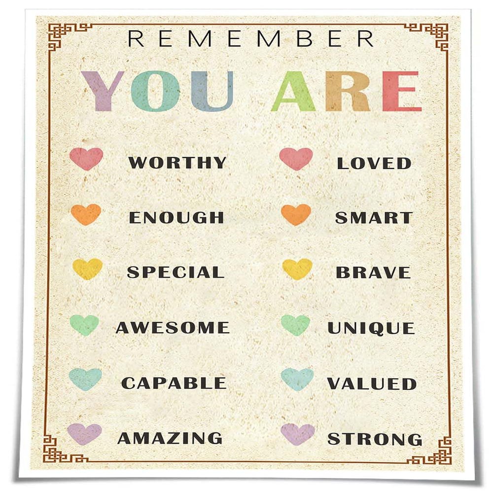 Jinbligt Always Remember Poster Motivational Quote Wall Art Canvas Panels Prints for Living Room Modern Decor for Bathroom Wall Hanging Pictures (8.00''x12.00'',Unframed)