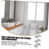 CHILDWEET 1pc Movable Bathroom Storage Cart Multifunctional Rack Wheels for Home Organization White Utility Shelf for Kitchen Living Room and Bathroom view 3