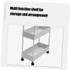 CHILDWEET 1pc Movable Bathroom Storage Cart Multifunctional Rack Wheels for Home Organization White Utility Shelf for Kitchen Living Room and Bathroom view 4