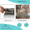 AngelSept Elastic Edge Fitted Square Tablecloth, Old Wooden Farm Style Polyester Table Cover, for Indoor Restaurant or Outdoor Patio Party Dining, Fit for 24" x 24"Square Table view 3