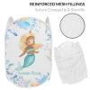 Underwater Watercolor Princess Mermaid Laundry Hamper, Foldable Pop-up Mesh Hamper Dirty Clothes Basket Collapsible for Storage With Durable Handles view 2