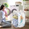 Underwater Watercolor Princess Mermaid Laundry Hamper, Foldable Pop-up Mesh Hamper Dirty Clothes Basket Collapsible for Storage With Durable Handles view 3
