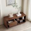 HotcoS 2 Tiers Shoe Rack Solid Wood Shoe Bench with Seat Cushion, Hallway Shoe Storage Bench Organizer with Drawer view 4