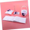 JOINPAYA 4pcs Wedding Pillow Flower Basket -Color Flowers Includes Notebook Pen Holder for Bride Elegant Bridal Accessories for Ceremony view 2