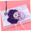 JOINPAYA 4pcs Wedding Pillow Flower Basket -Color Flowers Includes Notebook Pen Holder for Bride Elegant Bridal Accessories for Ceremony view 3