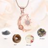 Minicremation Cremation Jewelry Crescent Sun and Moon Urn Necklaces for Ashes Crescent Moon Rose Cremation Jewelry for Women Men Memorial Human Ashes Pendant view 4