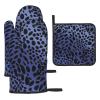 3 pcs Oven Mitts and Pot Holders Set High Heat Resistant Oven Glove and Hot Pads Washable Kitchen Oven Mittens Black Spots Non-Slip Potholder for Cooking Baking Grilling view 1
